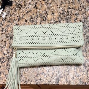 Mint Green Clutch with Tassel